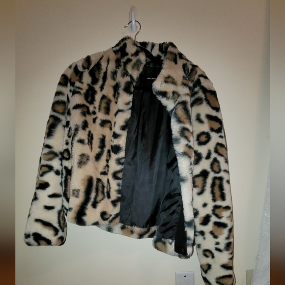 Leopard faux Fur jacket womans small - Picture 2 of 9